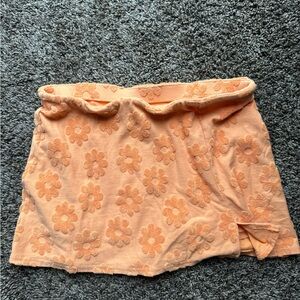 American Eagle Outfitters Orange Floral Mini Skirt